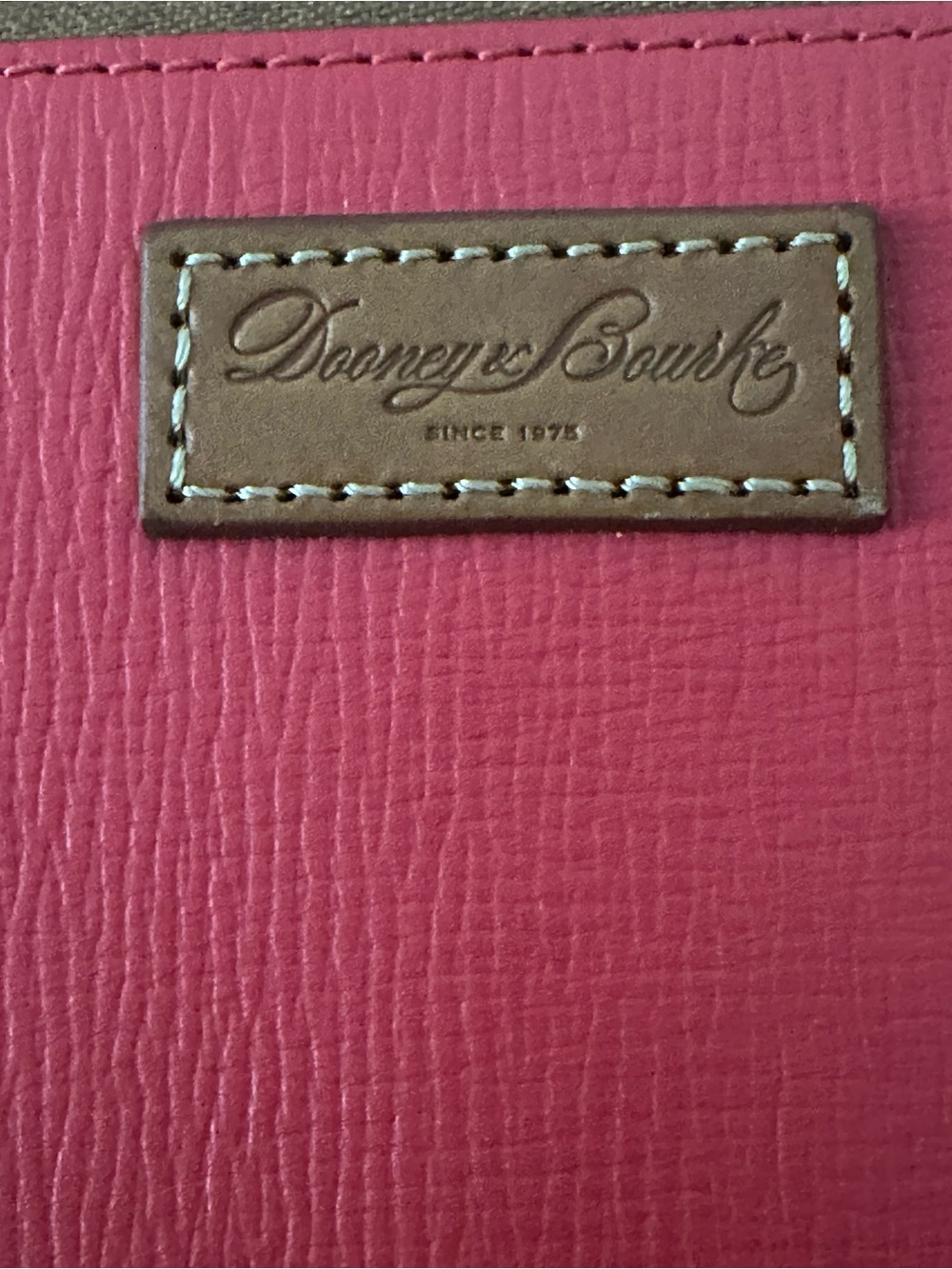 Dooney & Bourke Geranium Saffiano Leather Wristlet w/Vachetta Trim New - Picture 14 of 15